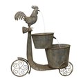 Melrose International Melrose International 82173DS 31 x 27.25 in. Iron Chicken on Scooter Fountain; Silver & Gray 82173